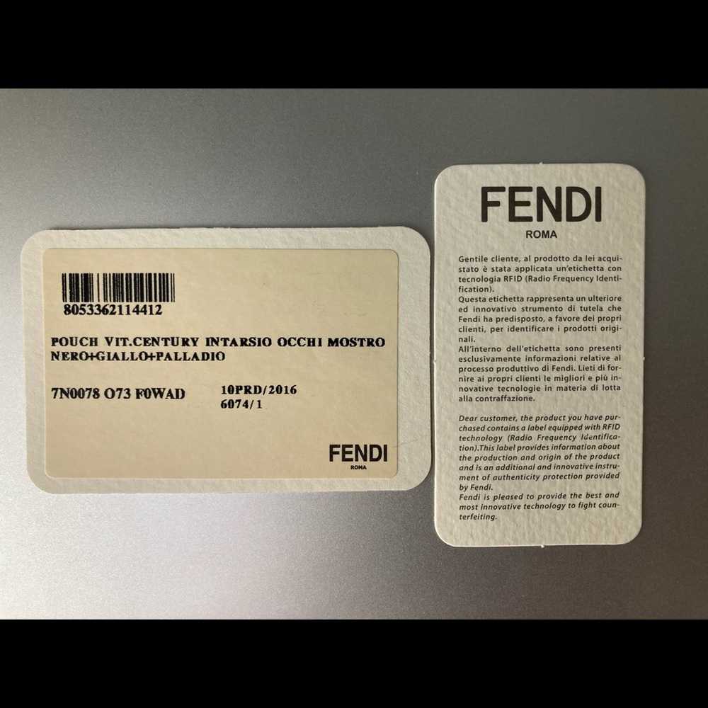 FENDI Bag Bugs Leather Pouch Clutch - Picture 7 of 8